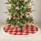 Glitzhome® 4ft. Red & White Plaid Reversible Sherpa & Flannel Christmas Tree Skirt